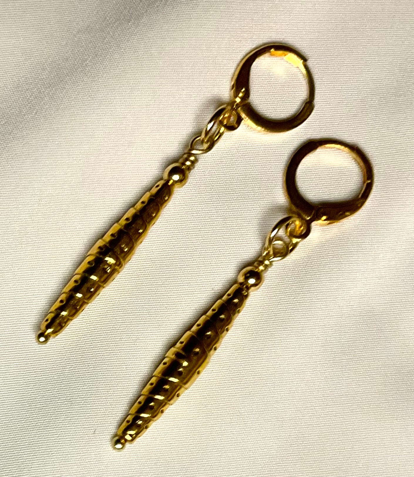 Golden Rolled Tube Earrings