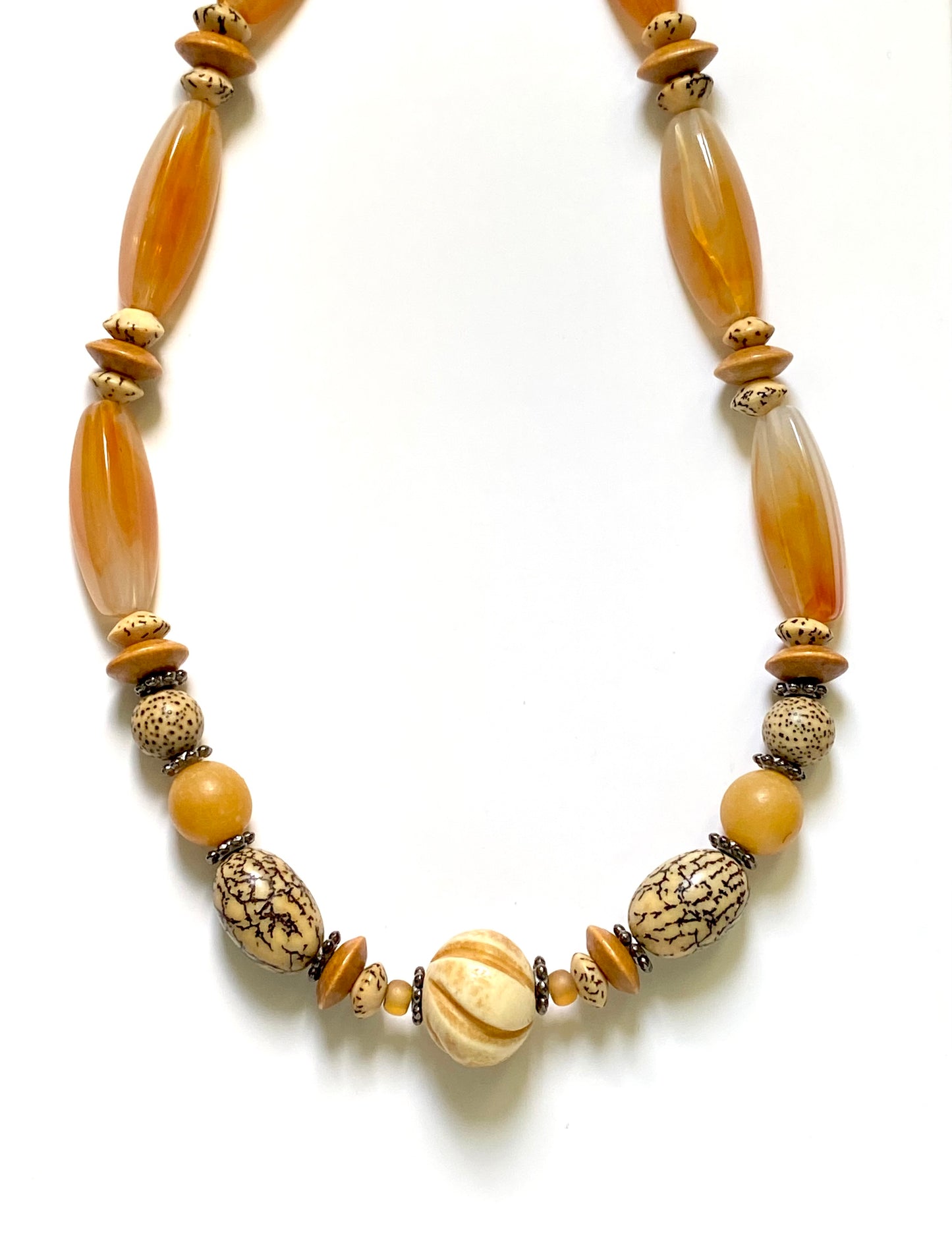 Vintage Acrylic Tube Necklace and Earrings