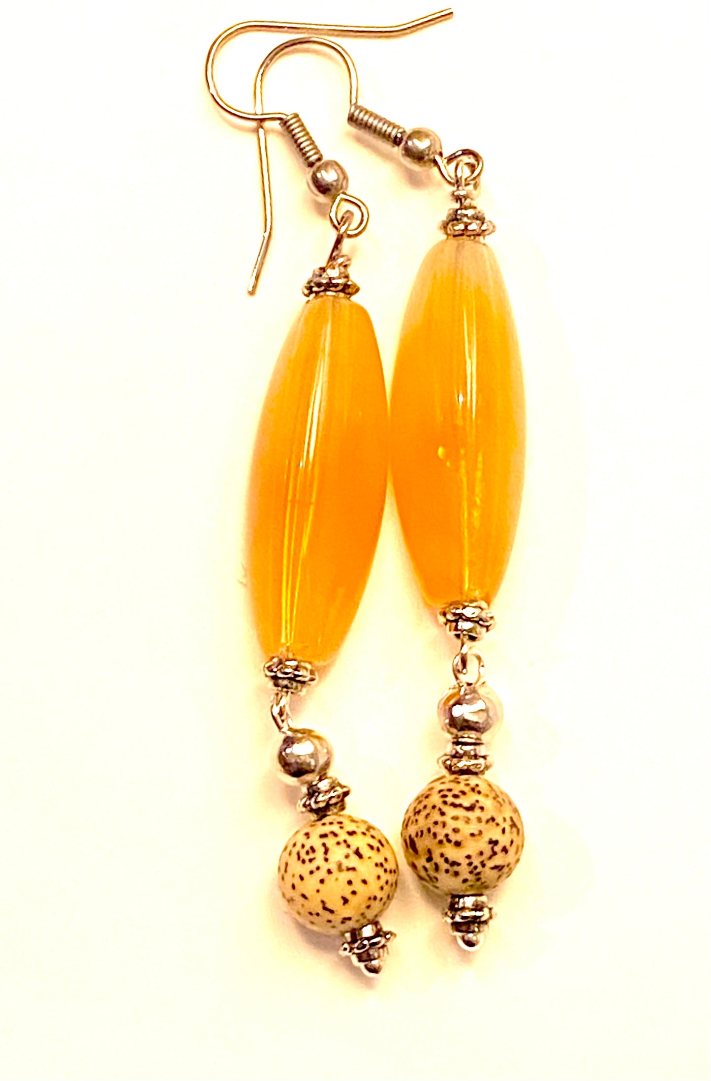 Vintage Acrylic Tube Necklace and Earrings