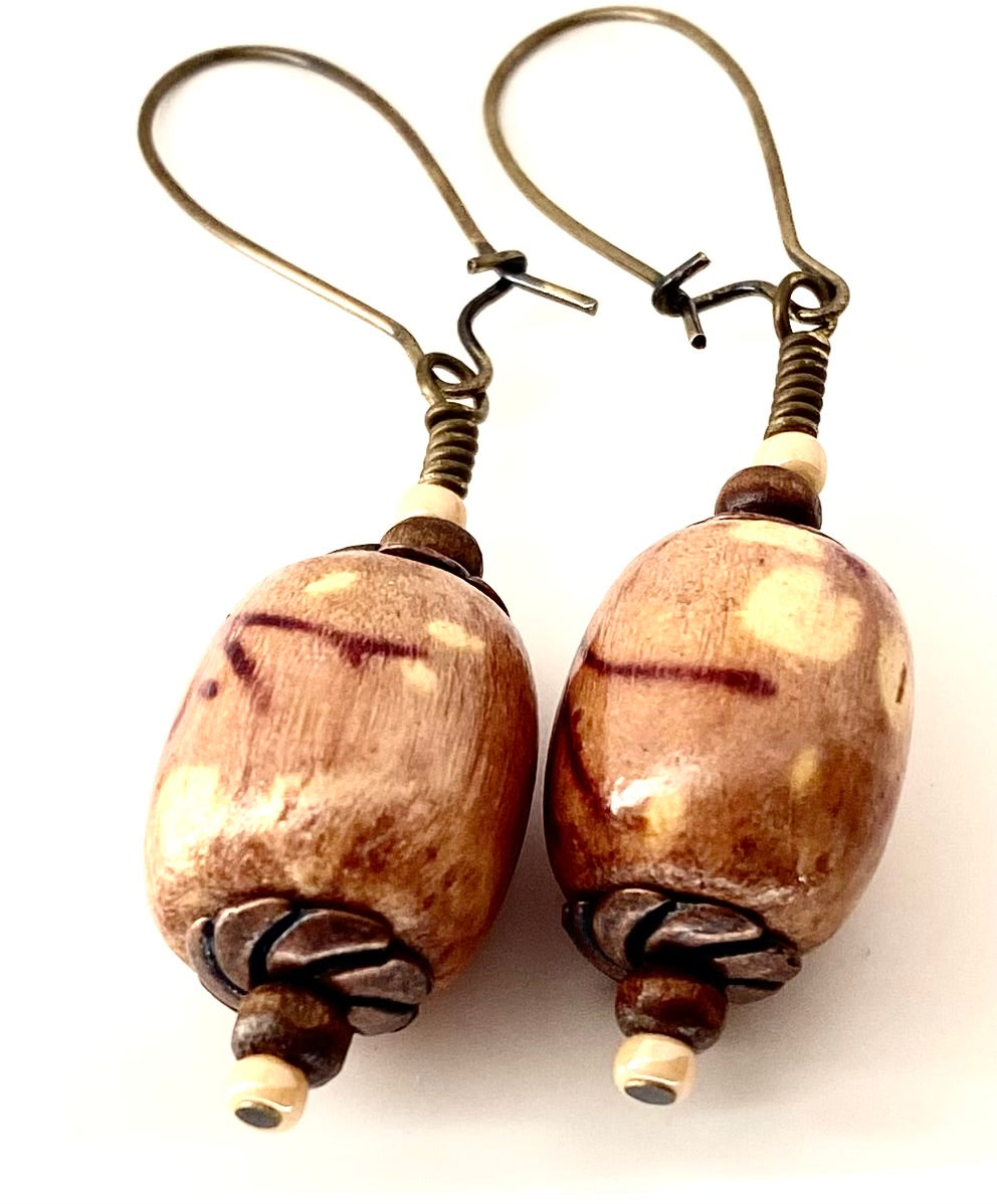 Golden Honey Necklace and Barrel Earrings