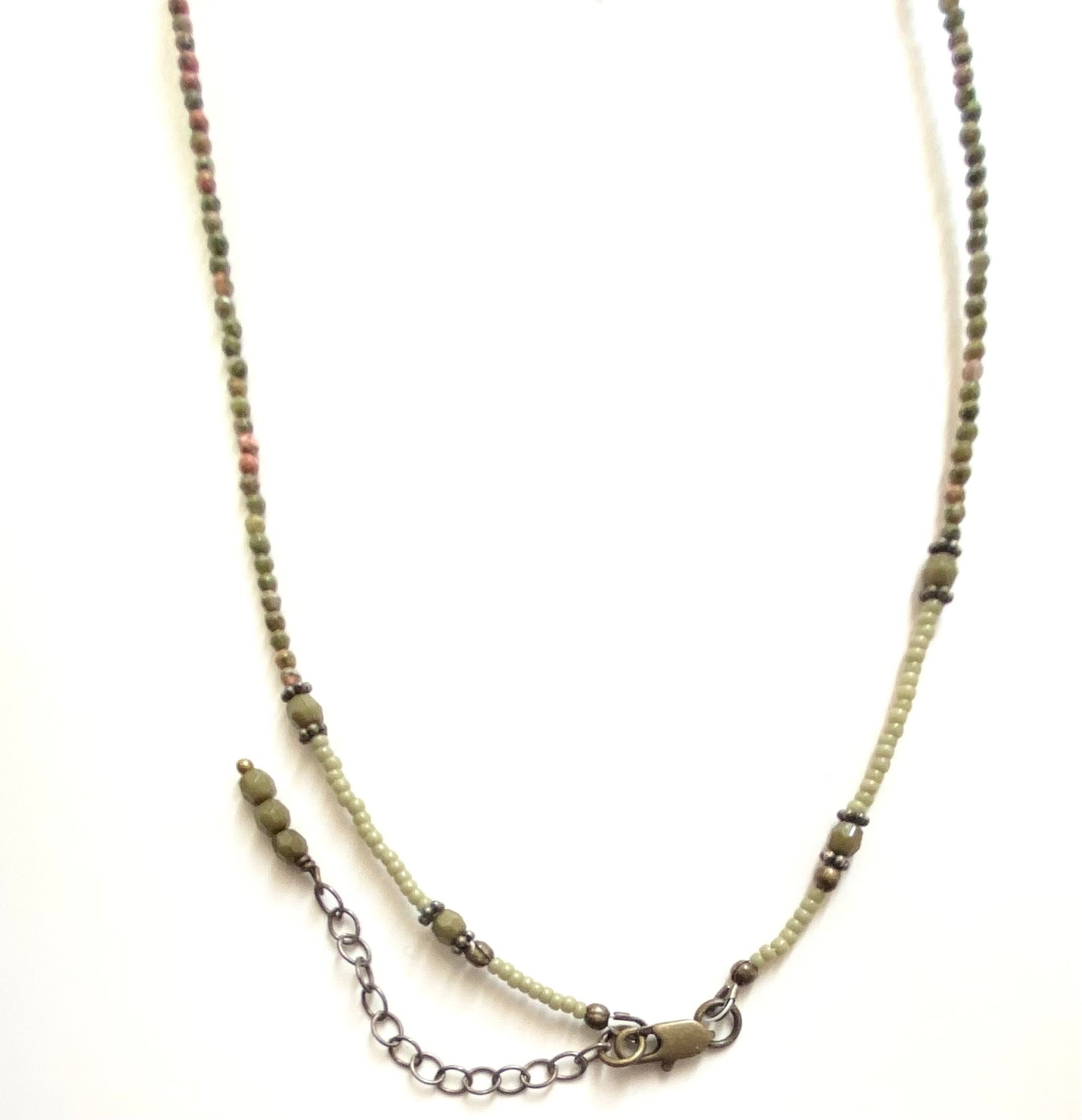 Unakite Flower Necklace and Earrings