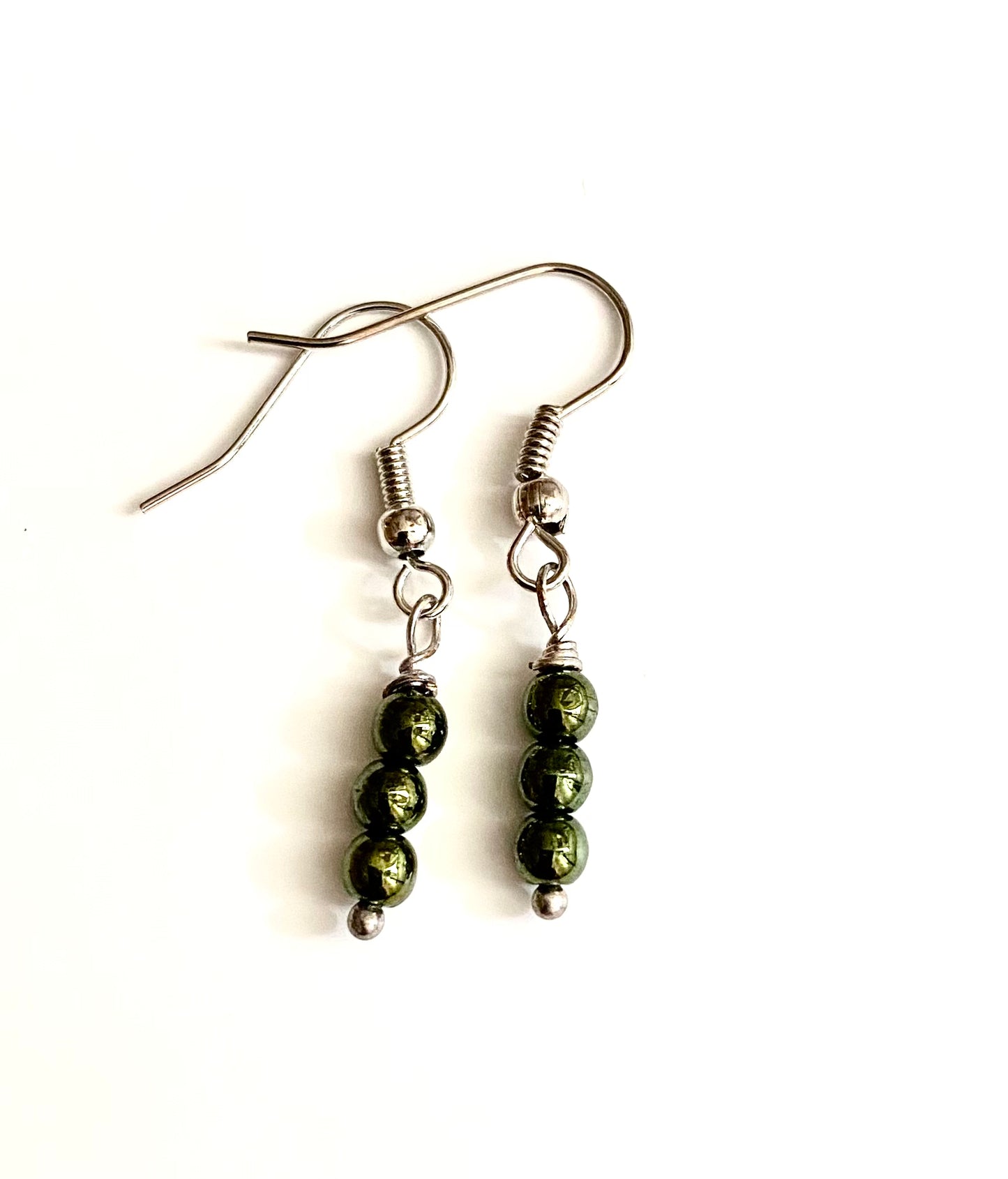 Abalone Set with Hematite Green Cast Beads