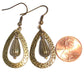 Oval Textured Brass Earrings