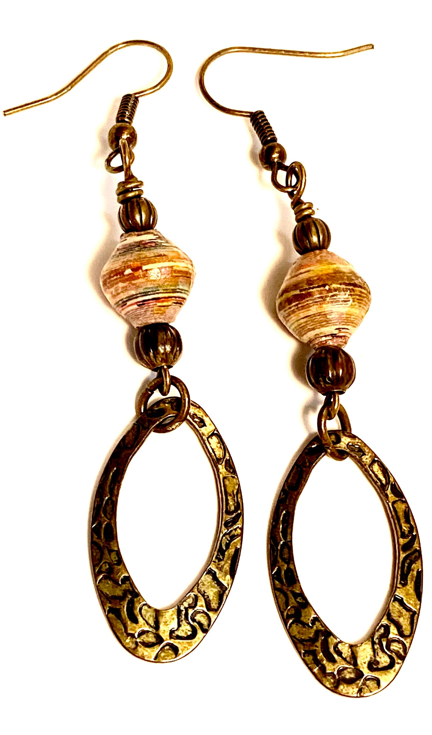 Rolled Paper Bicone Earrings