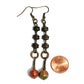 Linked Brass Chain Earrings with Unakite Beads