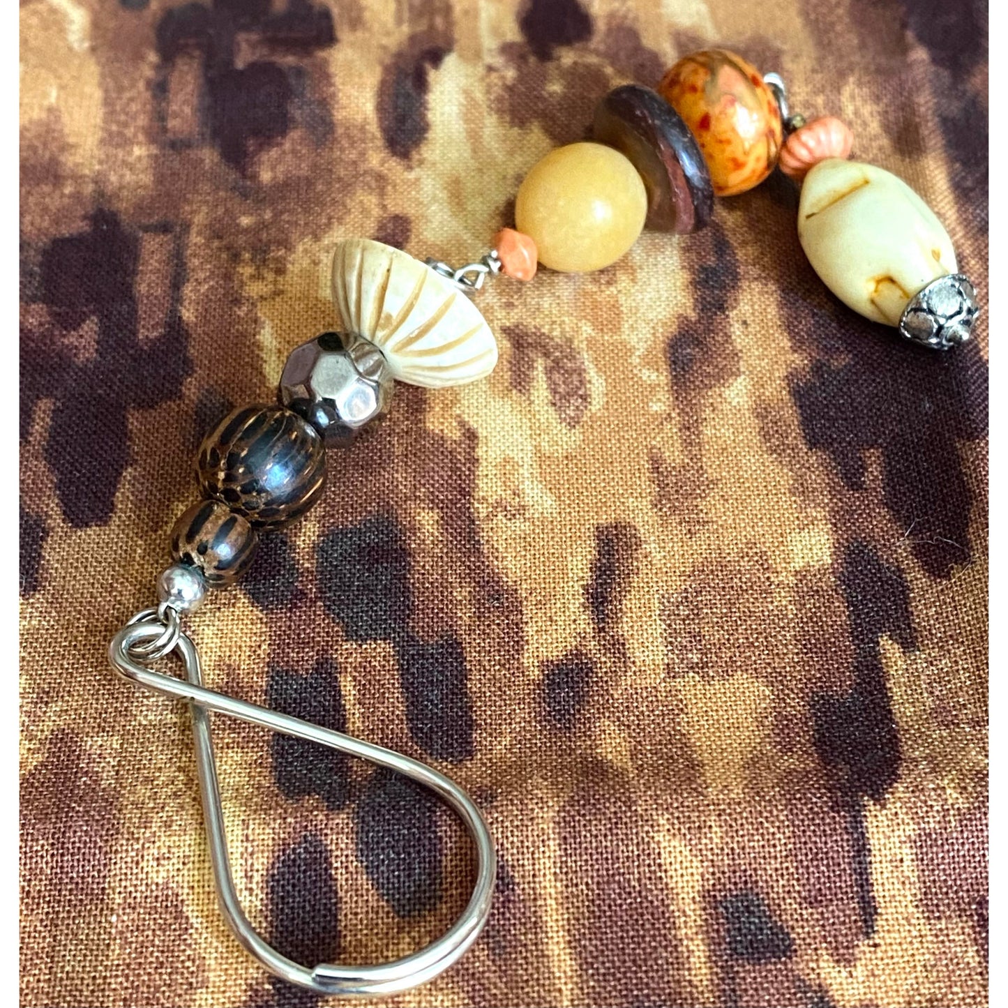 Three Section Bead Keychain