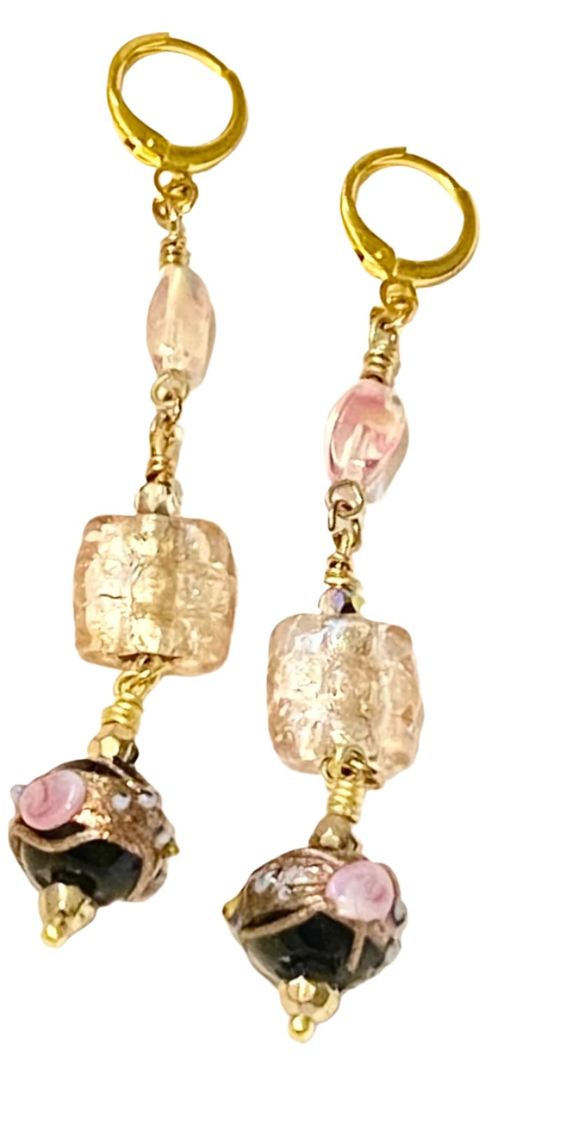 Wedding Cake Lamp Work Earrings