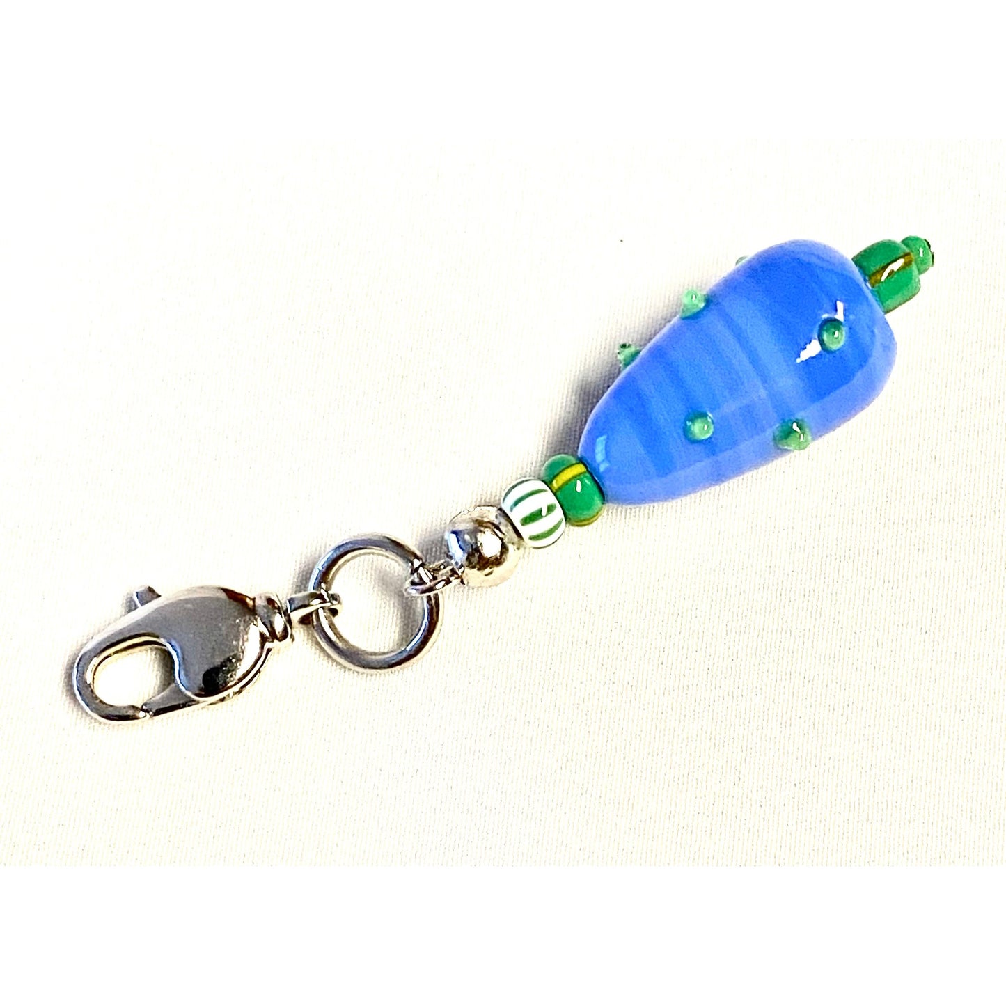Blue Teardrop Lamp Work Keychain