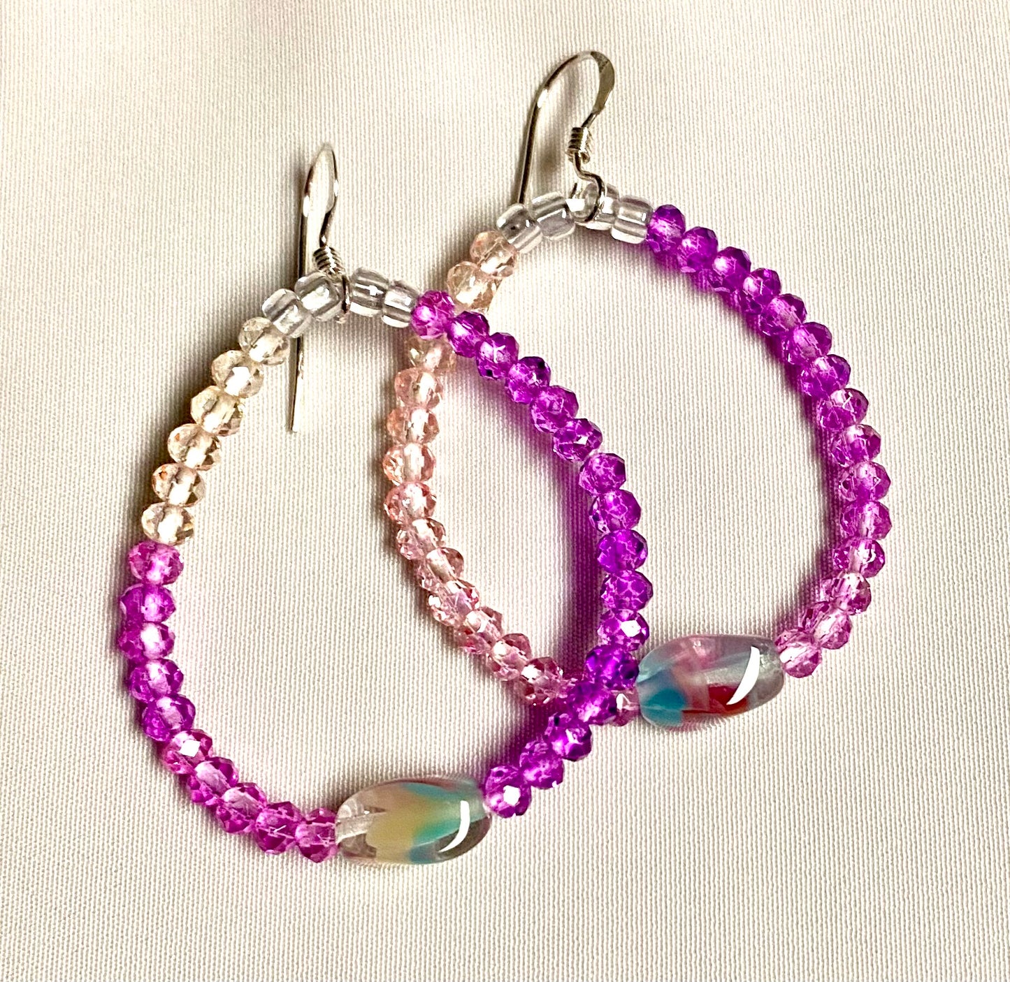 Carnival Twisted Glass Beads with Looped Earrings