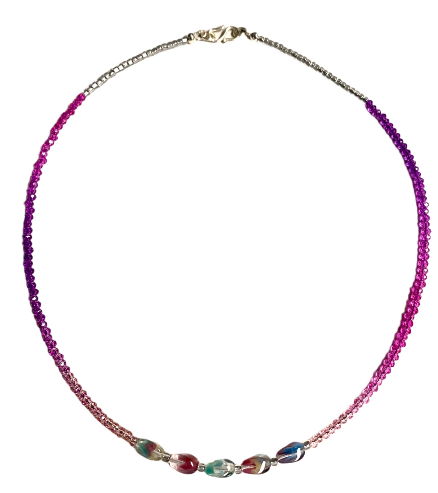 Carnival Twisted Glass Beads with Looped Earrings