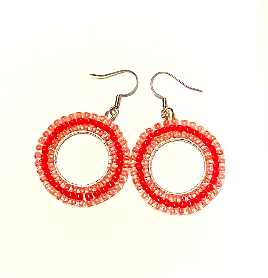 Tomato Red and Crystal Red Hoops