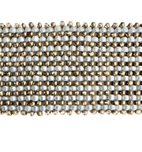 Pearl Gray and Antique Gold Cuff