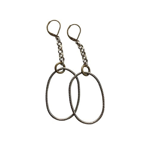Mixed Metal Textured Hoops