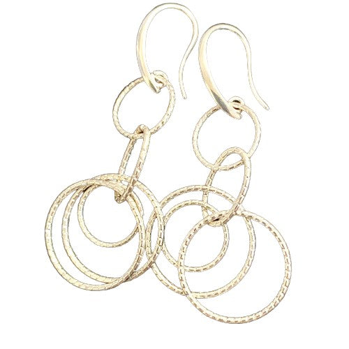 Bright Silver Triple Hoops