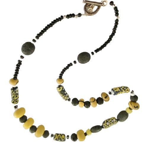 Yellow Krobo Beaded Set