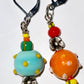 Orange/Aqua Lamp Work Earrings