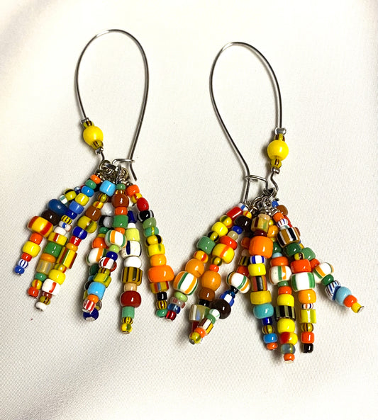 “Spider-Legs” Trade Beaded Earrings