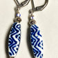 Diamond Patterned Blue/ White Porcelain Earrings