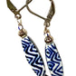 Diamond Patterned Blue/ White Porcelain Earrings