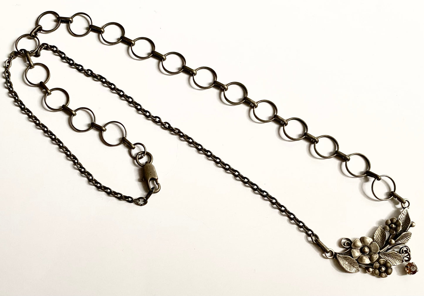 Brass Bouquet Necklace and Earrings