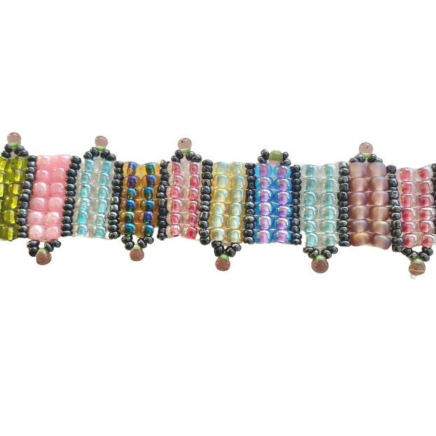 Multi-colored Square Stitched Bracelet