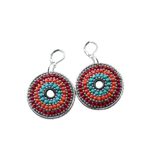 Southwestern Beaded Hoop Earrings