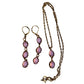 Fiery Pink Opalescent Drop Necklace and Earrings