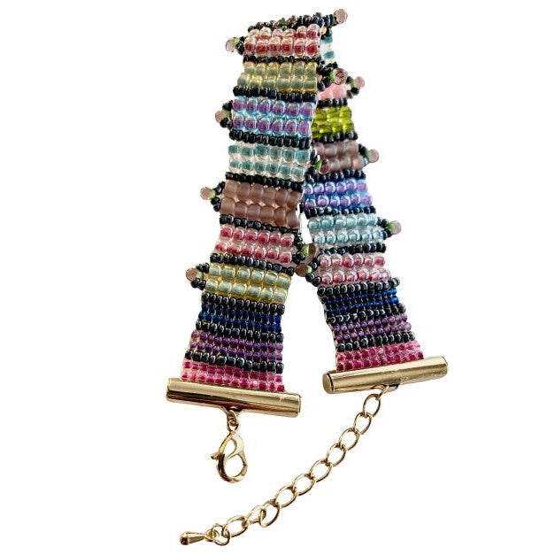 Multi-colored Square Stitched Bracelet